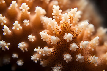 Naklejka na ściany i meble close up of coral polyps spawning