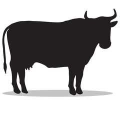 Cow Silhouette, cute Cow Vector Silhouette, Cute Cow cartoon Silhouette, Cow vector Silhouette, Cow icon Silhouette, Cow Silhouette illustration, Cow vector	