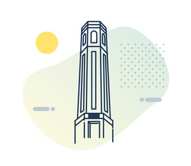 Dehradun City - Clock Tower -  Icon Illustration