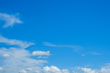 【写真素材】 青空　空　雲　真夏の空　背景　背景素材　8月　コピースペース	