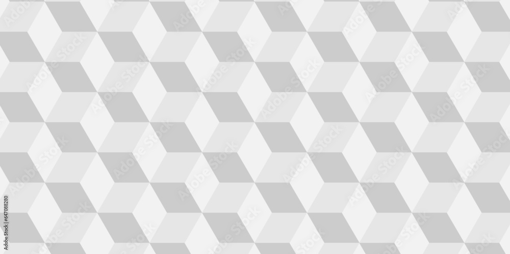 Sticker seamless geometric pattern abstract background. abstract cubes geometric white and gray color hexago