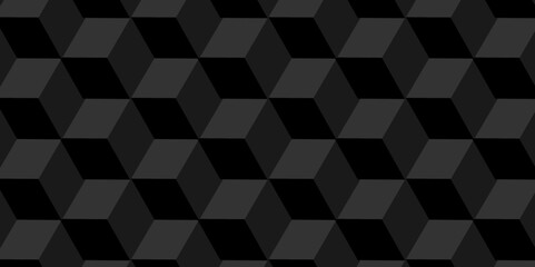 Obraz premium Background Black and white cube geometric seamless background. Seamless blockchain technology pattern. Vector iilustration pattern with blocks. Abstract geometric design print of cubes pattern.