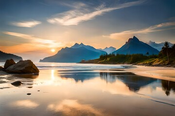 sunset in the mountains