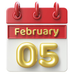 5th February -  Icon 3d Calendar of Day