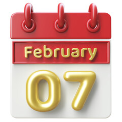 7th February -  Icon 3d Calendar of Day