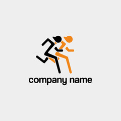 2 runner logo. Suitable for businesses in the sports and fashion fields.
