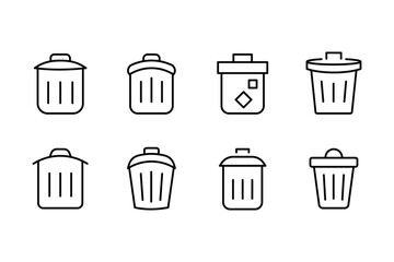 Trash Can Icon, garbage, clean Recycle bin icons button, vector, sign, symbol, logo, illustration, editable stroke, design style isolated on white linear pictogram