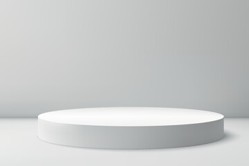 3d realistic empty stage on show room background.