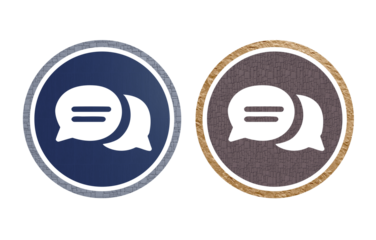 notification icon symbol blue and brown with texture