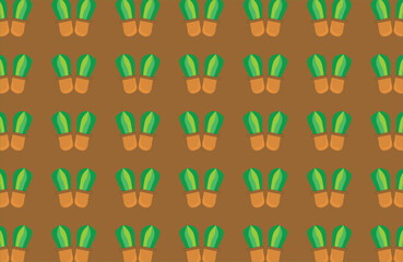 vector cactus tree seamless pattern