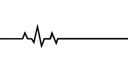 Black heartbeat line icon on white background. pulse line. - obrazy, fototapety, plakaty