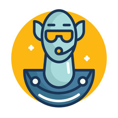 alien of space vector illustration icon
