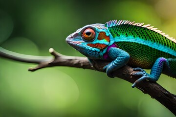 Fototapeta premium chameleon on a branch