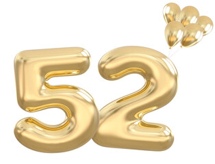52 nd anniversary - gold number anniversary