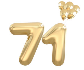 71 st anniversary - gold number anniversary