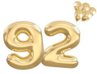 92 nd anniversary - gold number anniversary