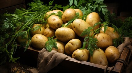 Naklejka na ściany i meble Fresh ripe potatoes.