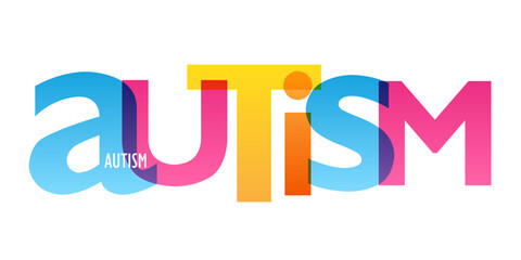 AUTISM colorful vector typography banner