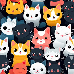 Fototapeta premium seamless Cartoon character of cat