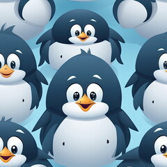 Obraz premium seamless Cartoon character of penguin