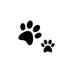 Fototapeta na wymiar Paw Logo vector, filled flat sign, solid pictogram isolated on white. Pet supplies symbol