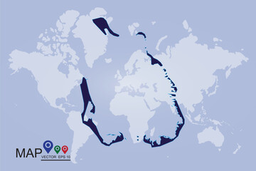 Map of Cocos Keeling Islands, High detailed blue vector map – Cocos Island map.