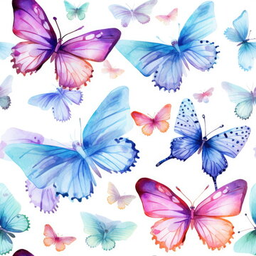 pattern for seamless Watercolor of butterflies