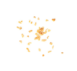 Dry Garlic Slices, Crispy Fried Cloves Pile Closeup, Roasted Grilled Garlic Flakes, Clove Chip Group