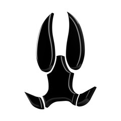 This is a beautifully designed 3D abstract icon with a beautiful metallic texture.