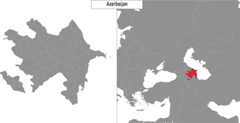 map of Azerbaijan and location on Europe map