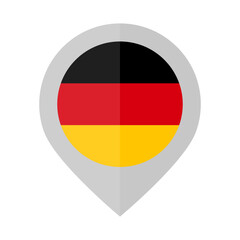 Flat design German flag map pin icon. Vector.