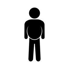 Person only fat belly. Vector.