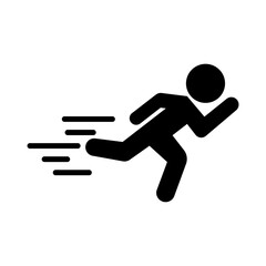 Running and moving person silhouette icon. Vector.