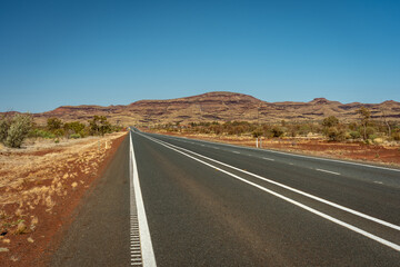 Fototapeta na wymiar Outback road in Western Australia along the Great Northern Hwy