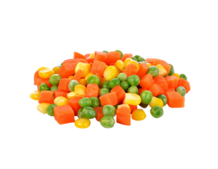 Mix of vegetable containing carrots, peas, and corn transparent png