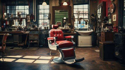 Barbershop room, AI generated Image