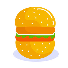 burger of cartoon fast food icon
