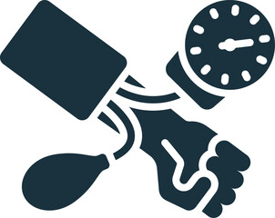 Tension measuring icon. Monochrome simple sign from pharmacy collection. Tension measuring icon for logo, templates, web design and infographics.