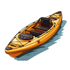 Cute Kayak with Cartoon Style isolated on a white background