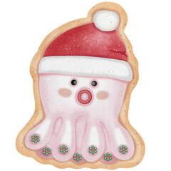 Squid Christmas cookie