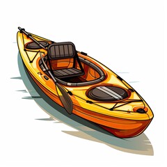 Cute Kayak with Cartoon Style isolated on a white background