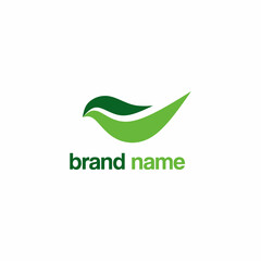 Modern logo in the shape of leaves and birds. Suitable for businesses in the digital technology sector.