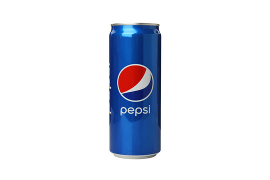 Ukraine, Kyiv, 24/08/2023:PNG, tin can of Pepsi, isolated on white background.