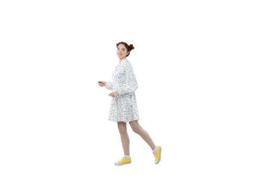 PNG, school girl or student girl isolated on white background - Powered by Adobe