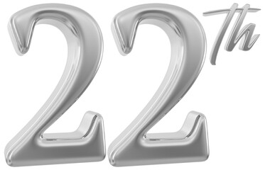 Naklejka premium 22 nd anniversary - silver number anniversary