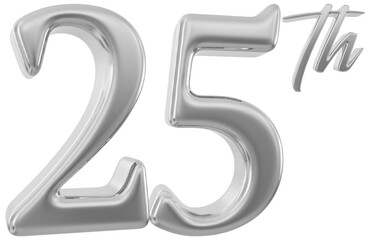 Naklejka premium 25 th anniversary - silver number anniversary