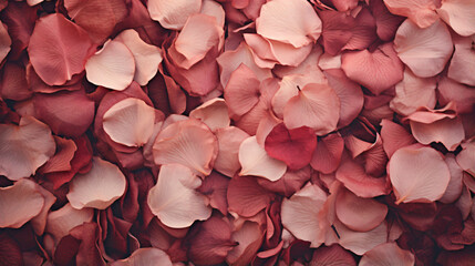 Autumn background with dry rose petals for the background