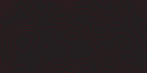 Topographic map. Abstract background with lines and circles. Red mountain contour lines.Contour elevation topographic and textured Background Modern design background with topographic wavy patte.