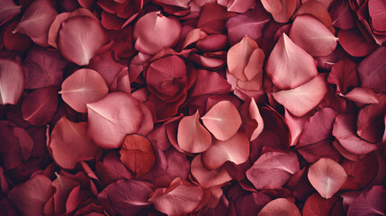 Autumn background with dry rose petals for the background