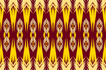 Ethnic abstract ikat art. Seamless pattern in tribal, folk embroidery, and Mexican style. 
Aztec brown geometric art ornament print.Design for carpet,clothing, wrapping,fabric,textile,Ikat
